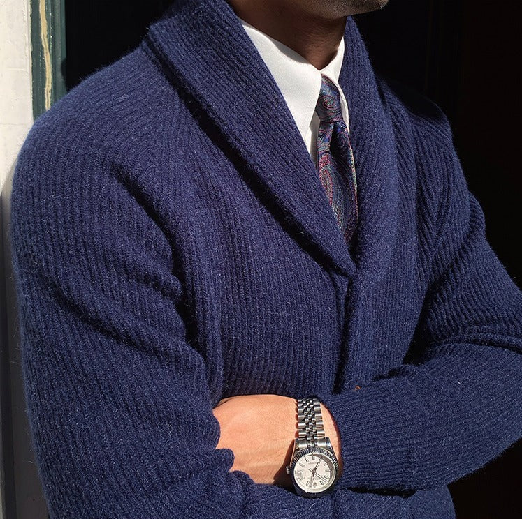 Cárdigan Tejido "Bond Street" con Cuello Solapa