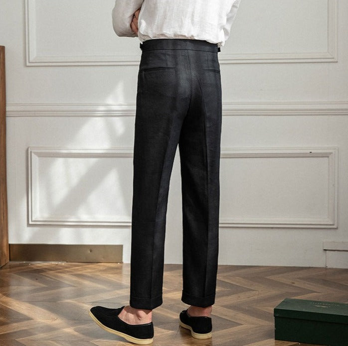Pantalón "Monte Carlo" de Lino con Pliegue