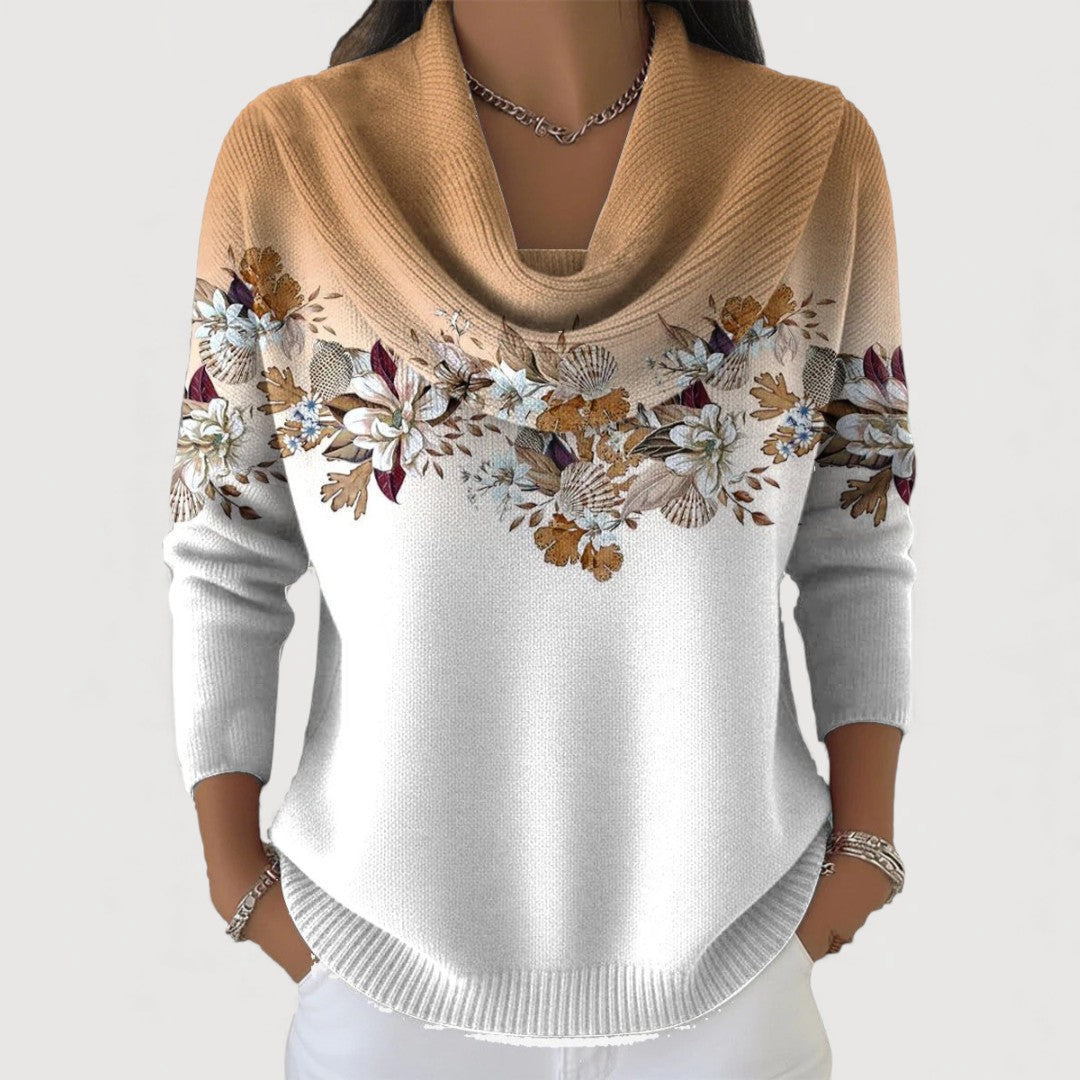 Alba | Suéter Floral con Cuello Vuelto