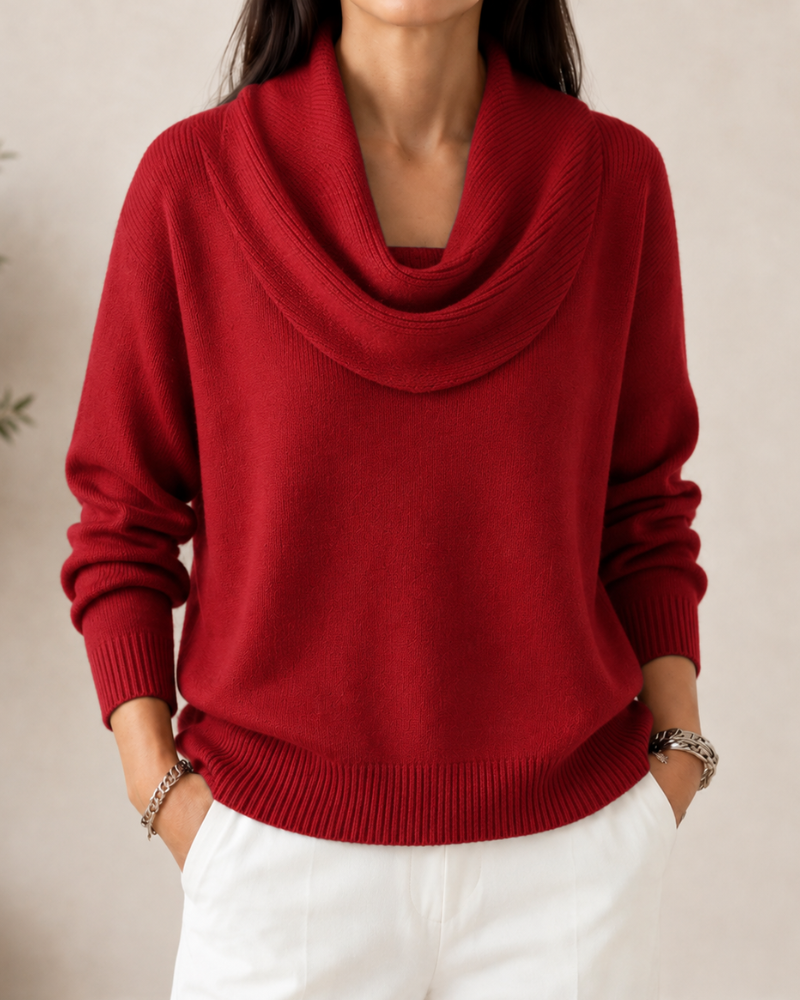 Caralina™ | Suéter Tejido Elegante con Cuello Ondulado