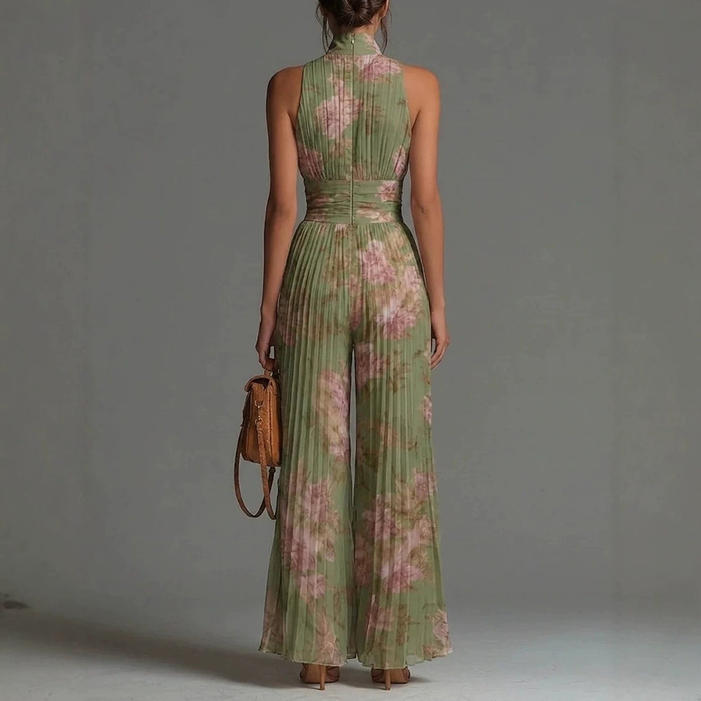 Sofía - Jumpsuit Plisado de Chifón Floral
