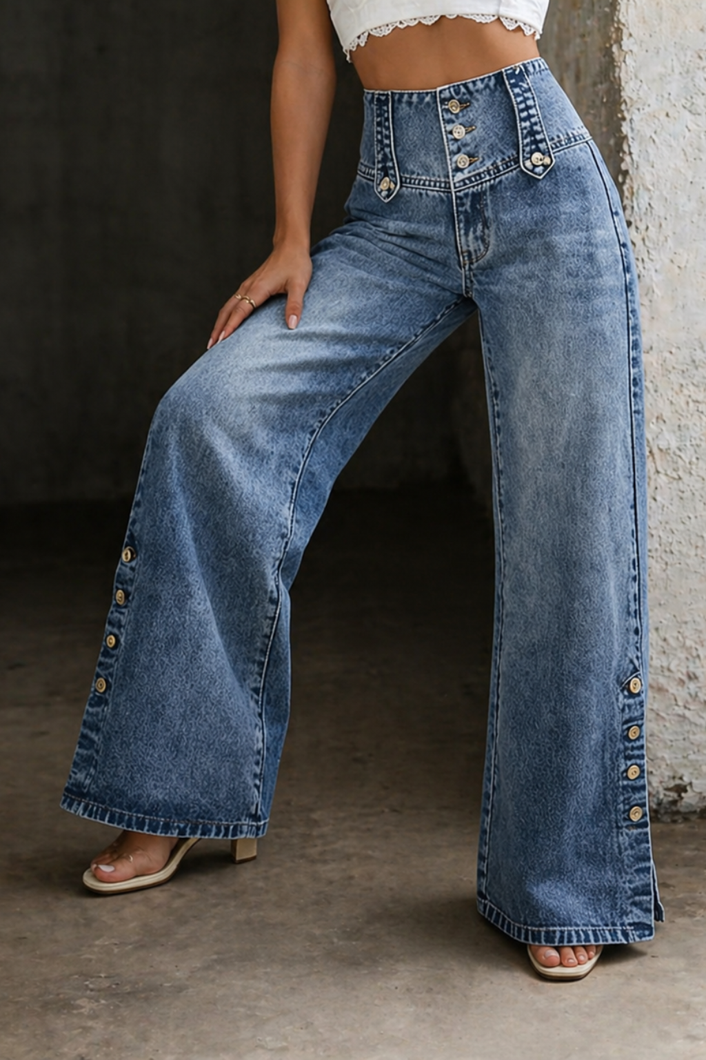 Mia | Jeans de Talle Alto con Abertura