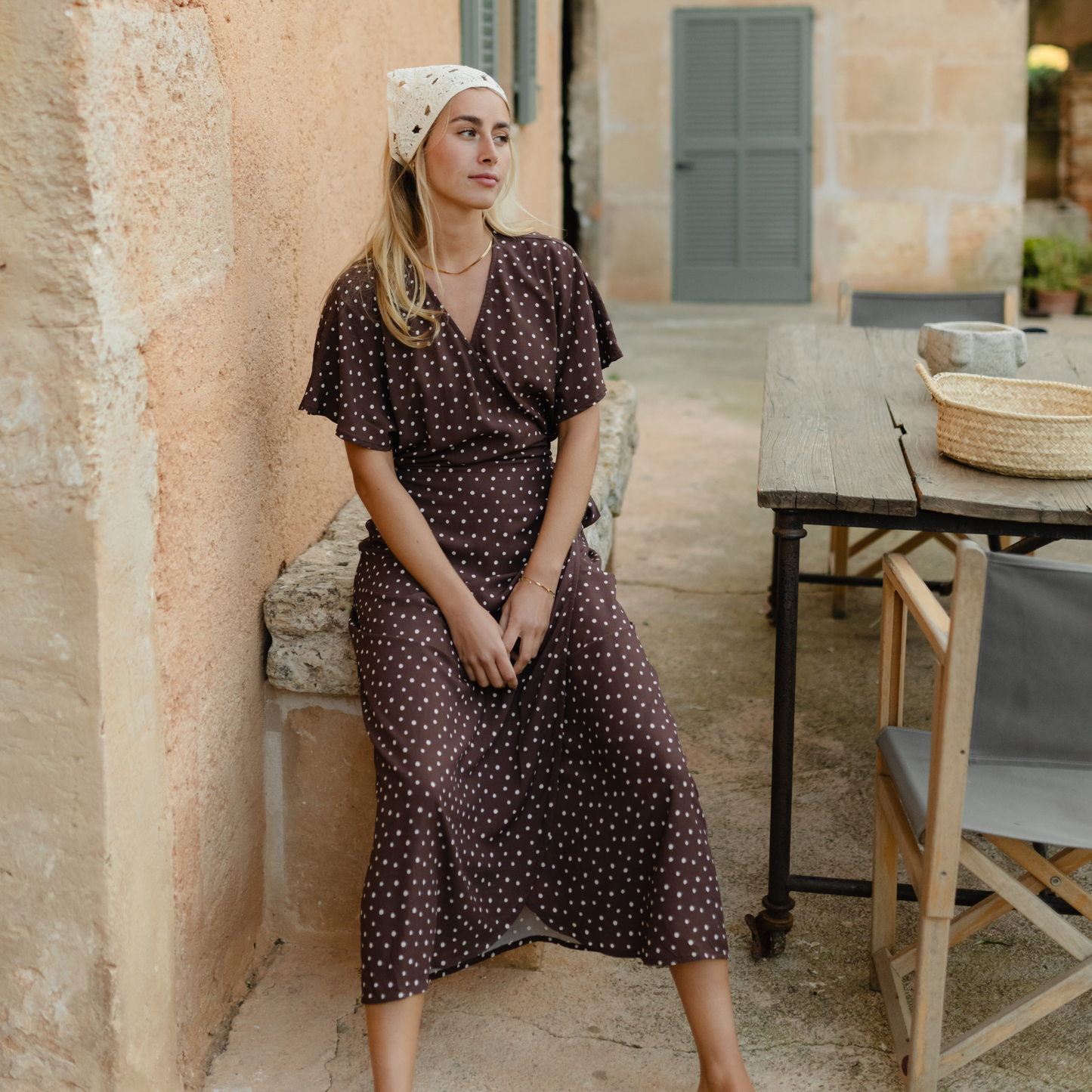 Vestido cruzado Anni de puntos