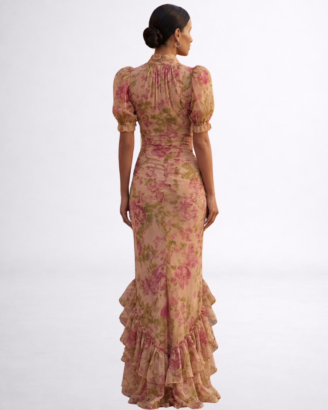 Rosalie | Floral Chiffon Long Dress