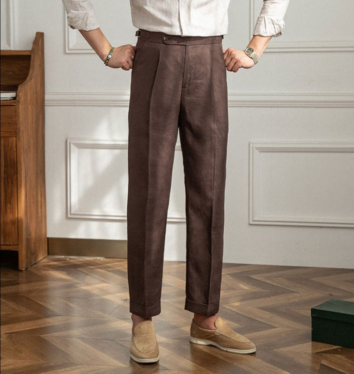Pantalón "Monte Carlo" de Lino con Pliegue
