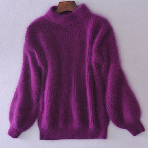 Suéter tejido de angora Kanita color morado