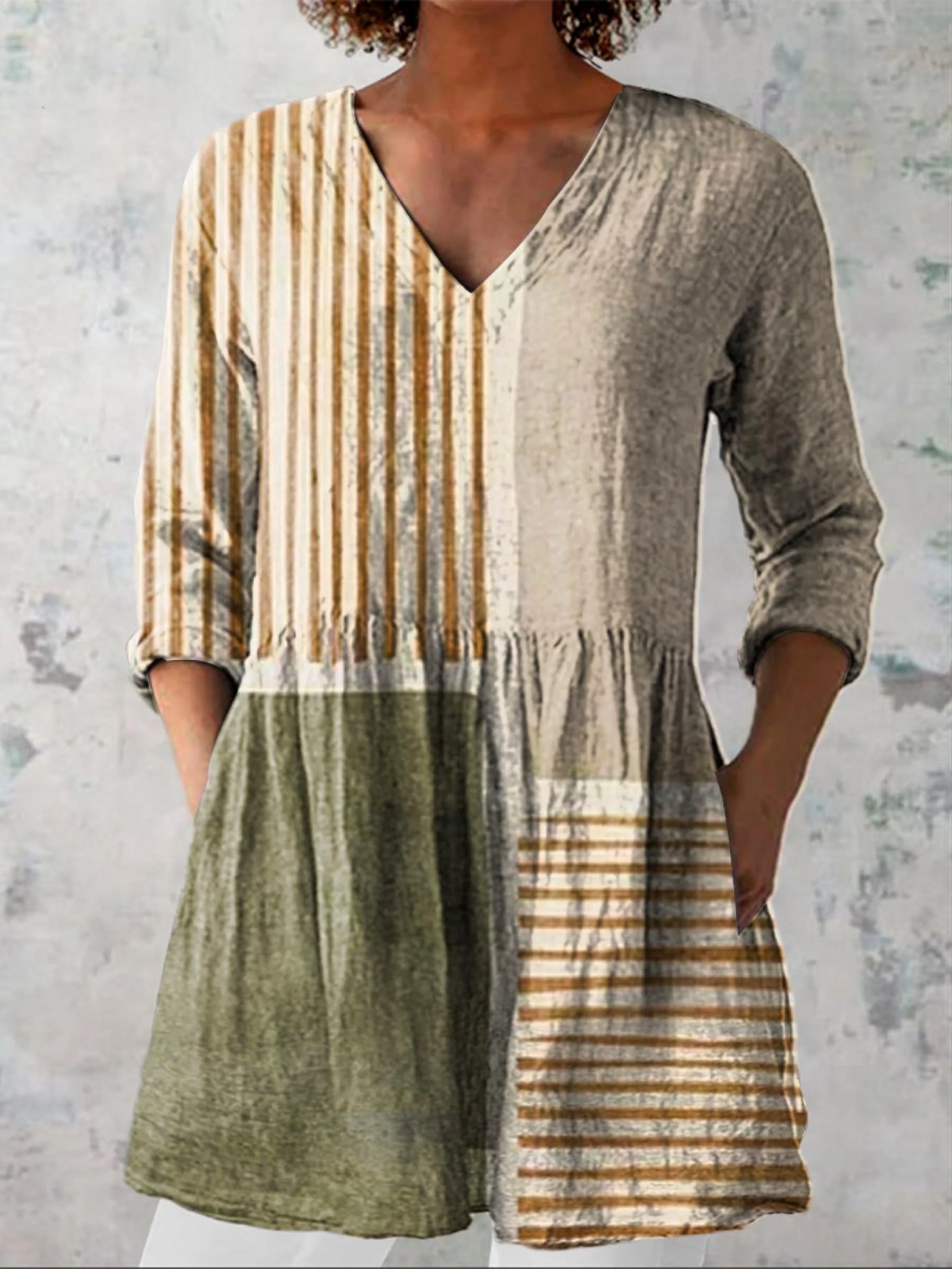 Camille | Blusa Larga con Cuello en V