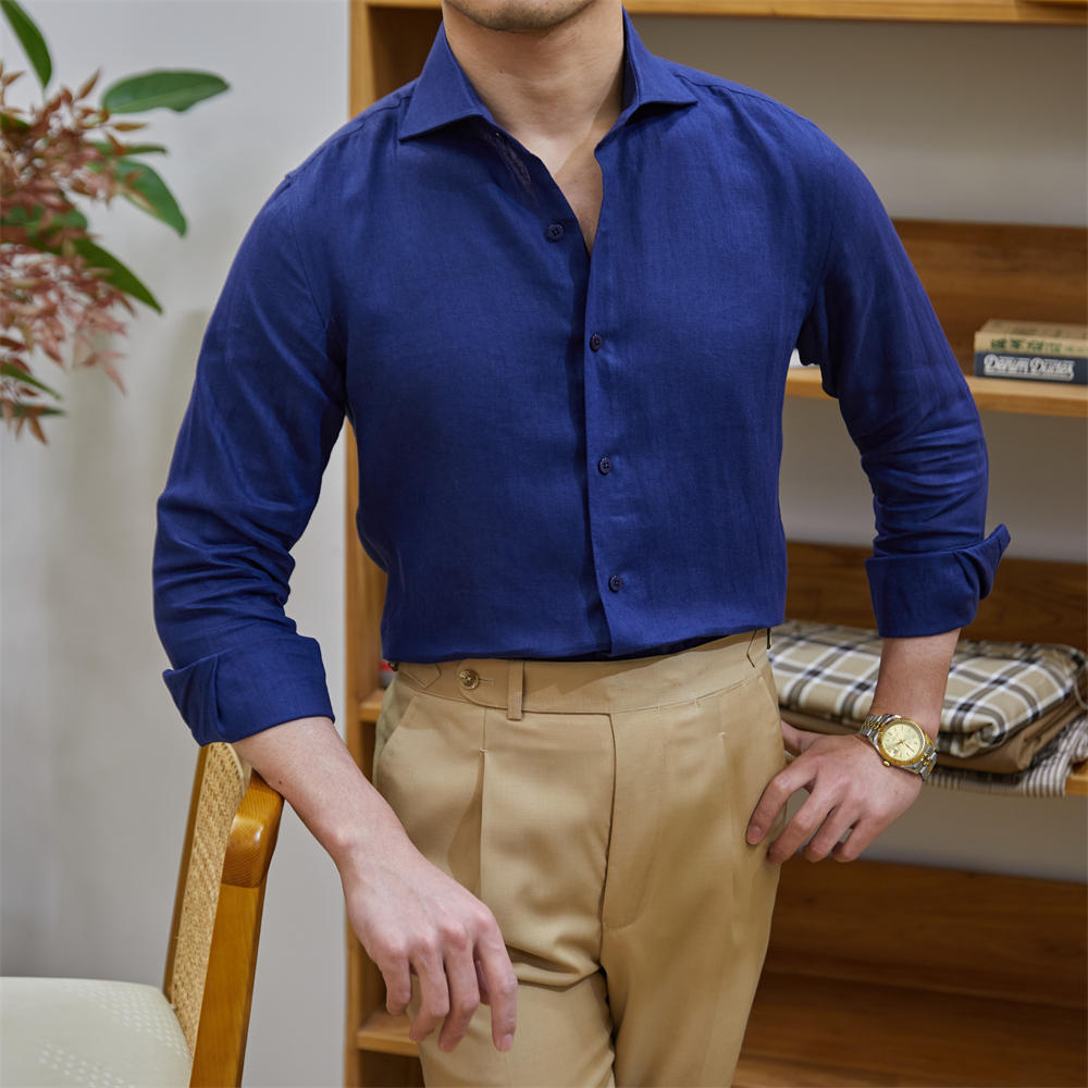 Camisa "Monaco" de Lino, Manga Larga