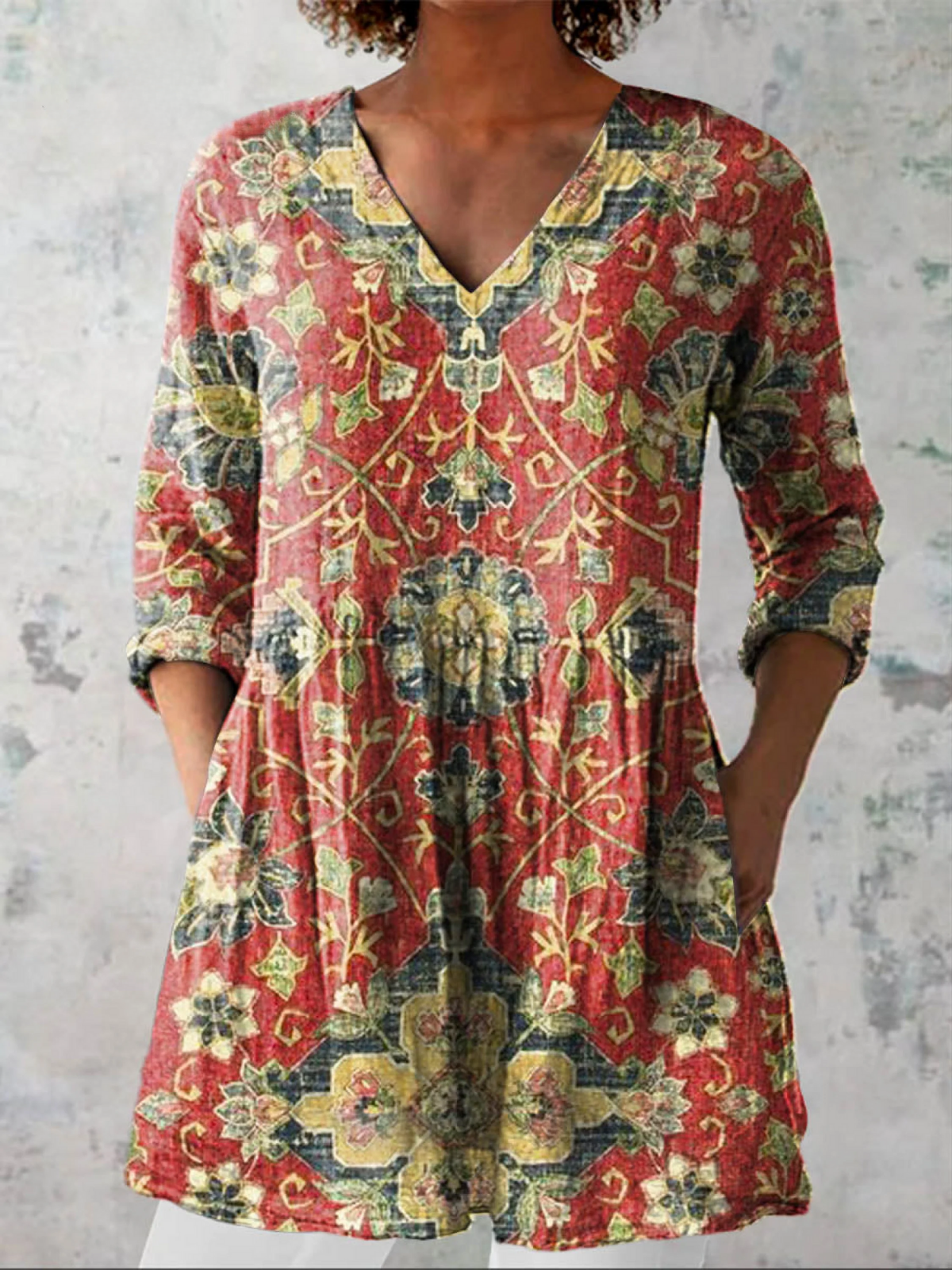 Lea | Blusa Larga con Cuello en V