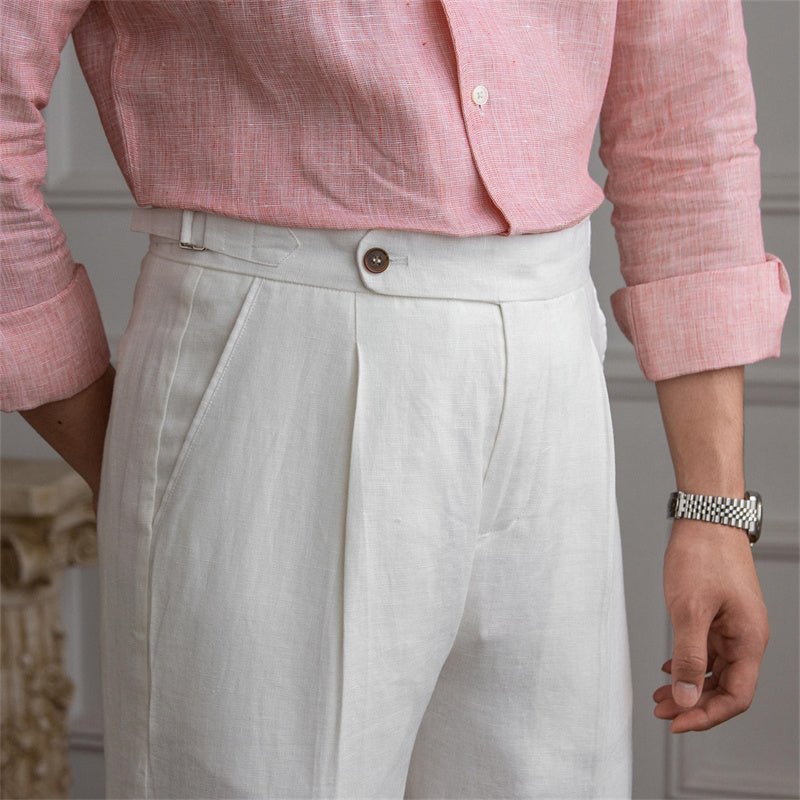 Pantalón "Monte Carlo" de Lino con Pliegue