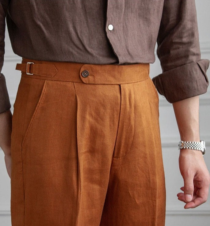 Pantalón "Monte Carlo" de Lino con Pliegue
