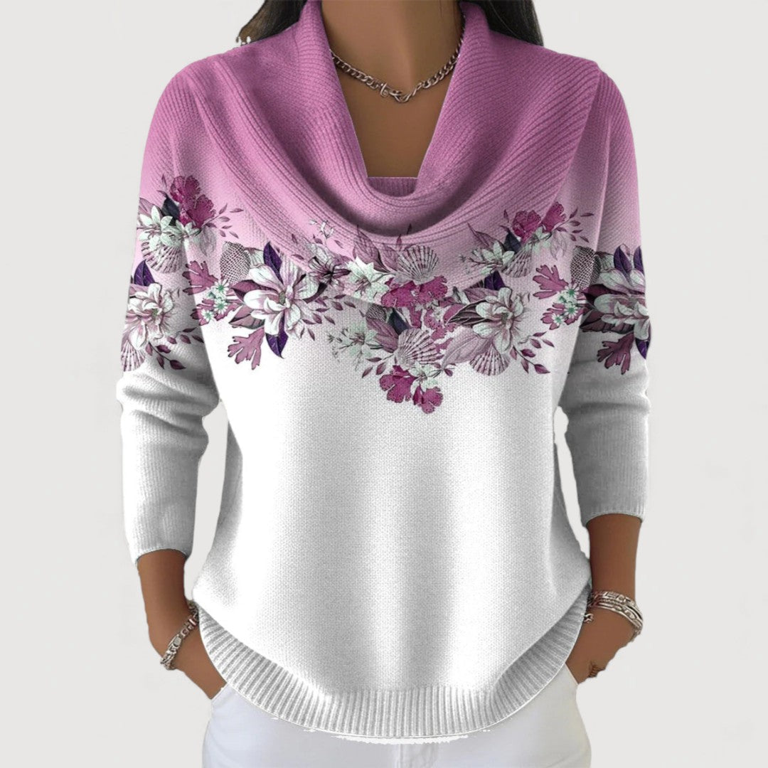 Alba | Suéter Floral con Cuello Vuelto