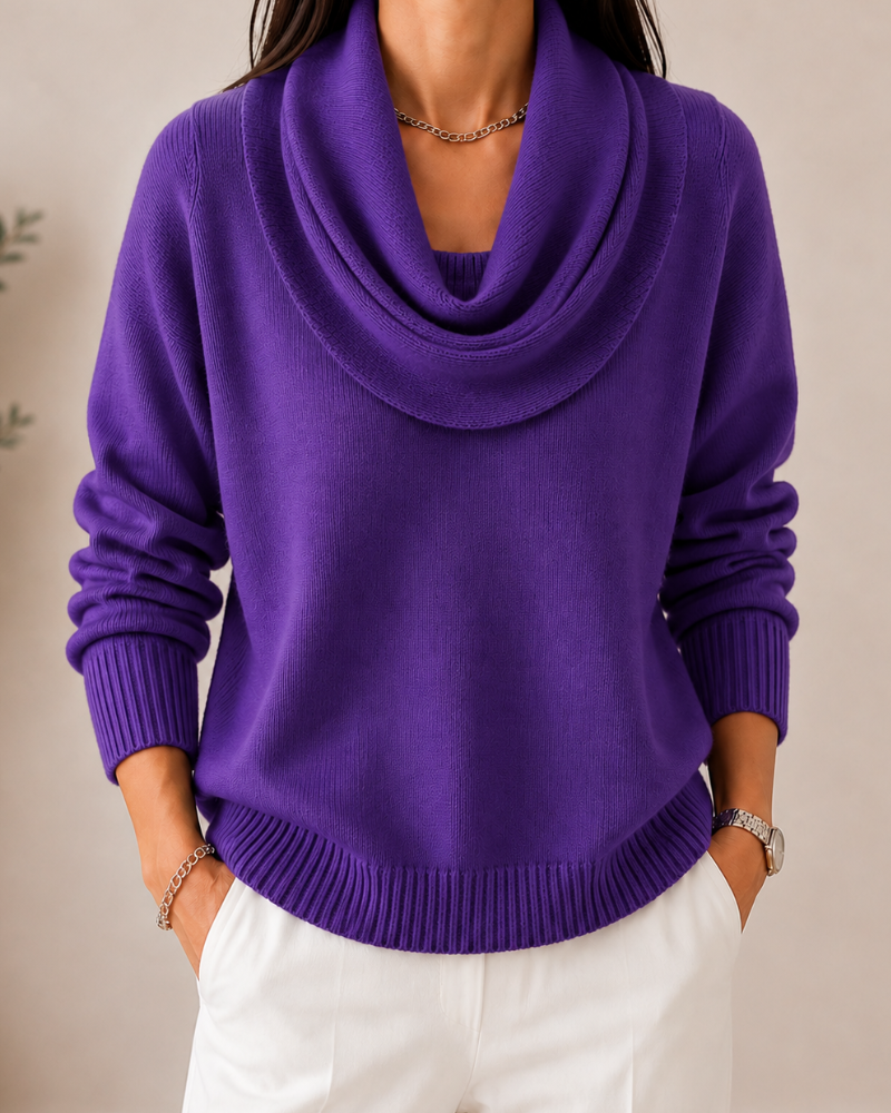 Caralina™ | Suéter Tejido Elegante con Cuello Ondulado