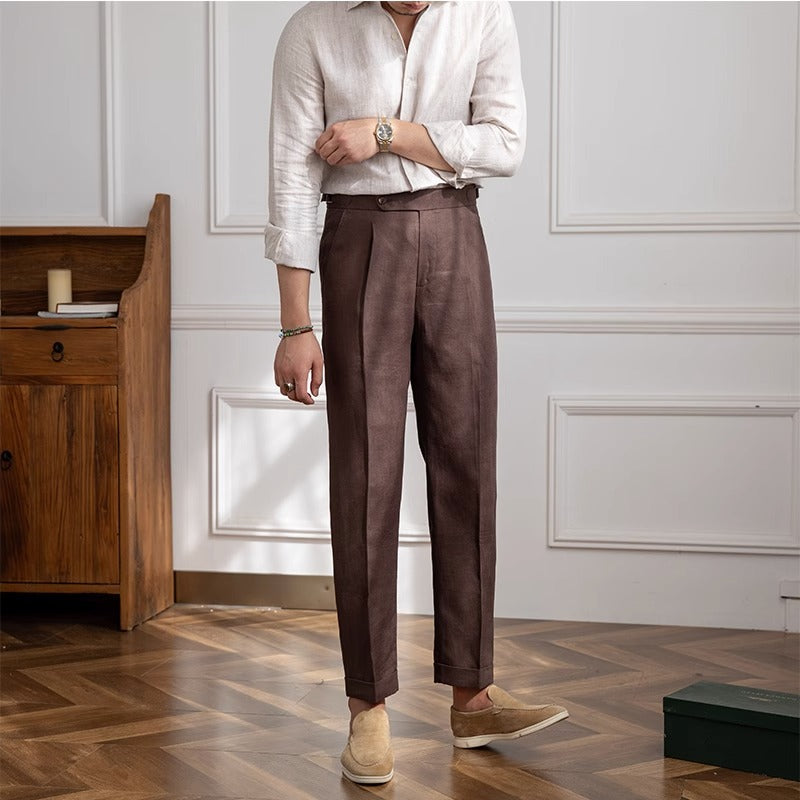 Pantalón "Monte Carlo" de Lino con Pliegue