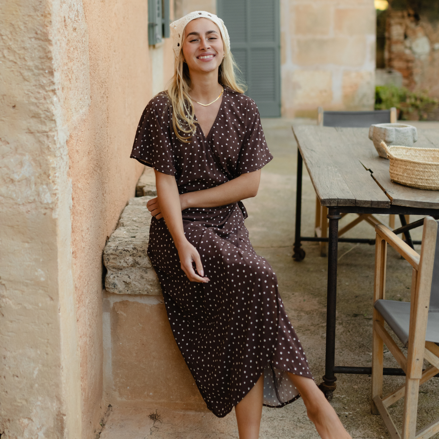 Vestido cruzado Anni de puntos