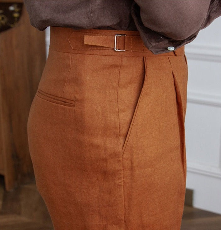 Pantalón "Monte Carlo" de Lino con Pliegue