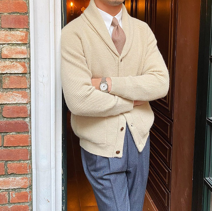 Cárdigan Tejido "Bond Street" con Cuello Solapa