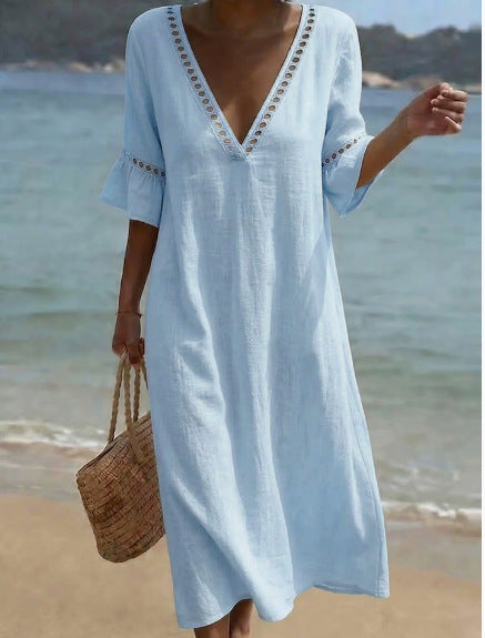 ELARA | Vestido Maxi Fresco, Cómodo y Favorecedor, Estilo Playero
