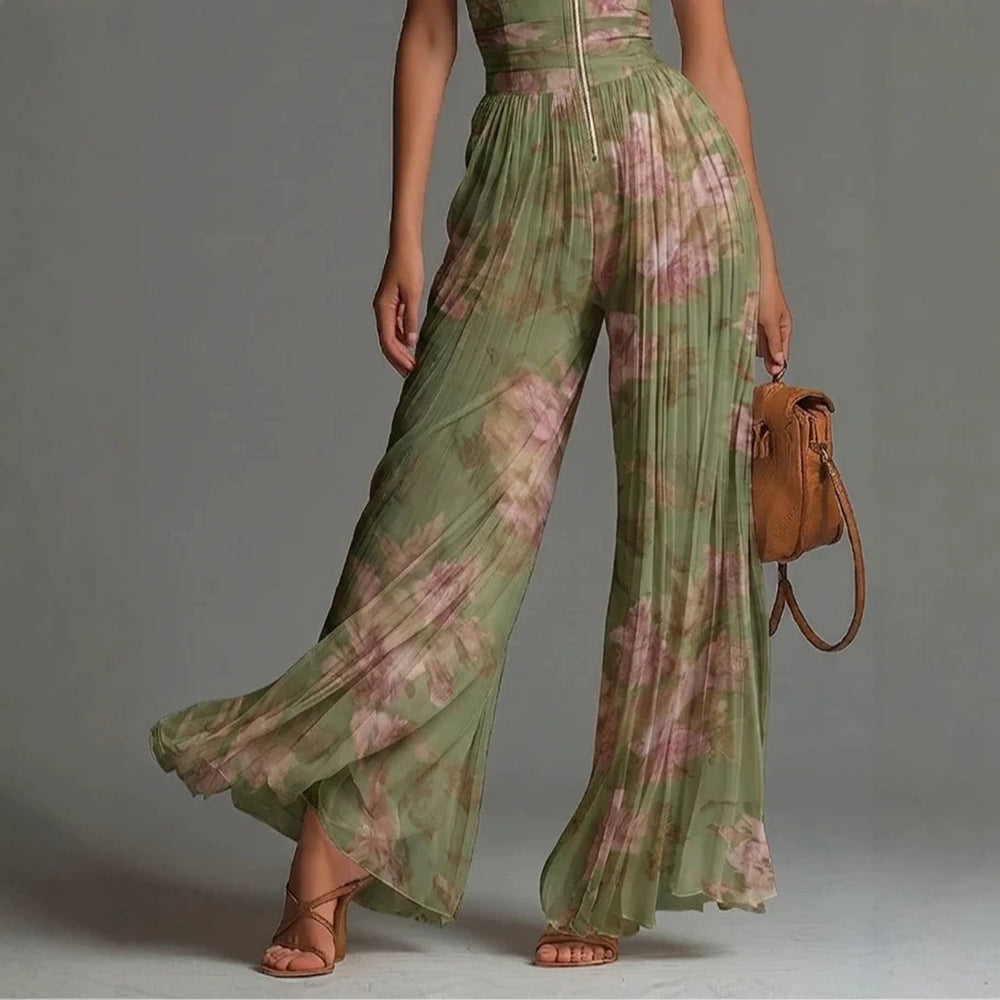 Sofía - Jumpsuit Plisado de Chifón Floral
