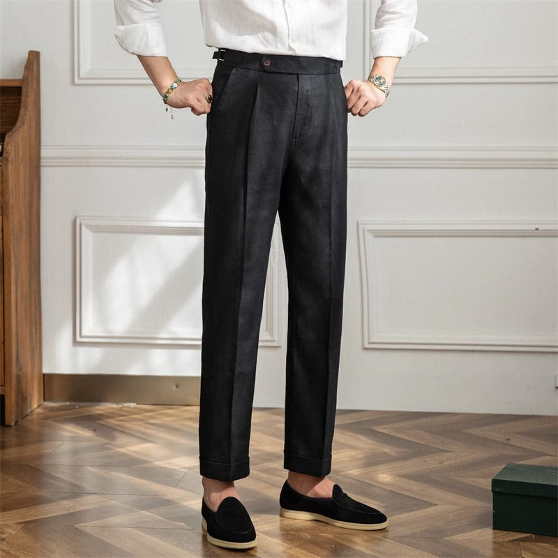 Pantalón "Monte Carlo" de Lino con Pliegue
