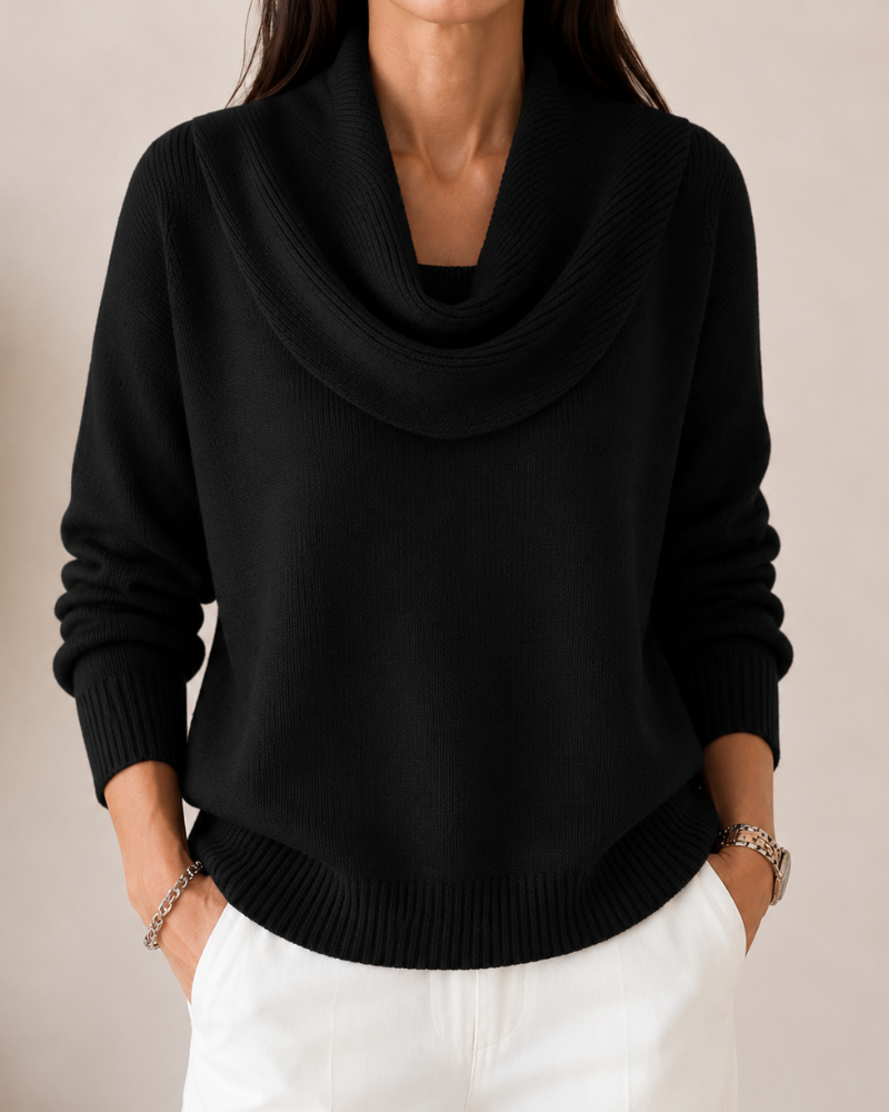 Caralina™ | Suéter Tejido Elegante con Cuello Ondulado
