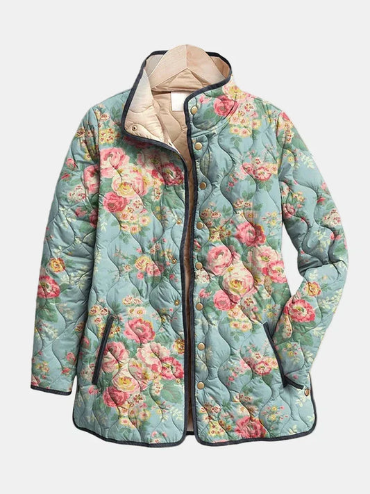 ELARA | Chaqueta Acolchada con Estampado de Flores