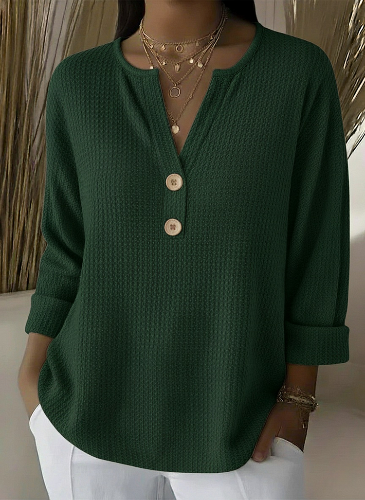 Lucía | Playera Henley Gofrada con Botones