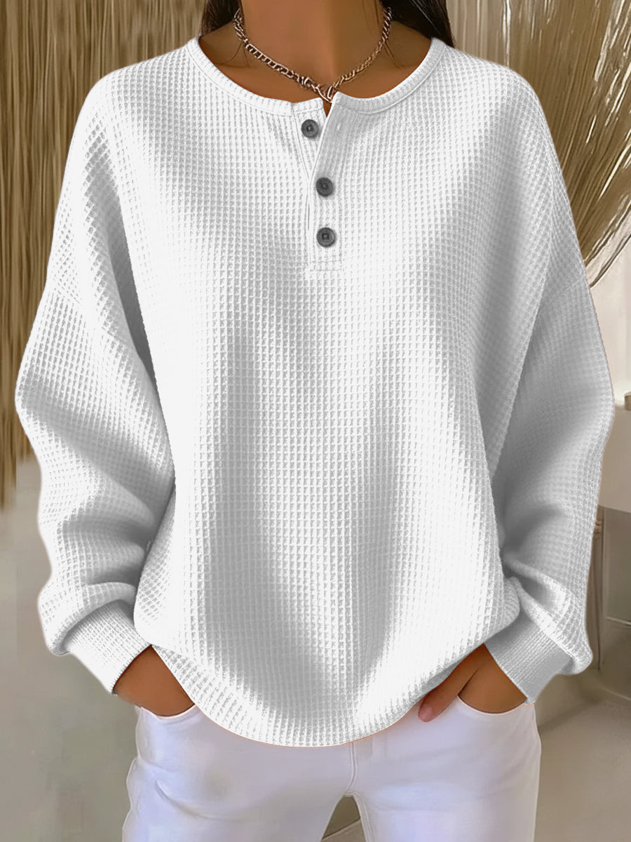 Milagros | Sudadera Henley Gofrada