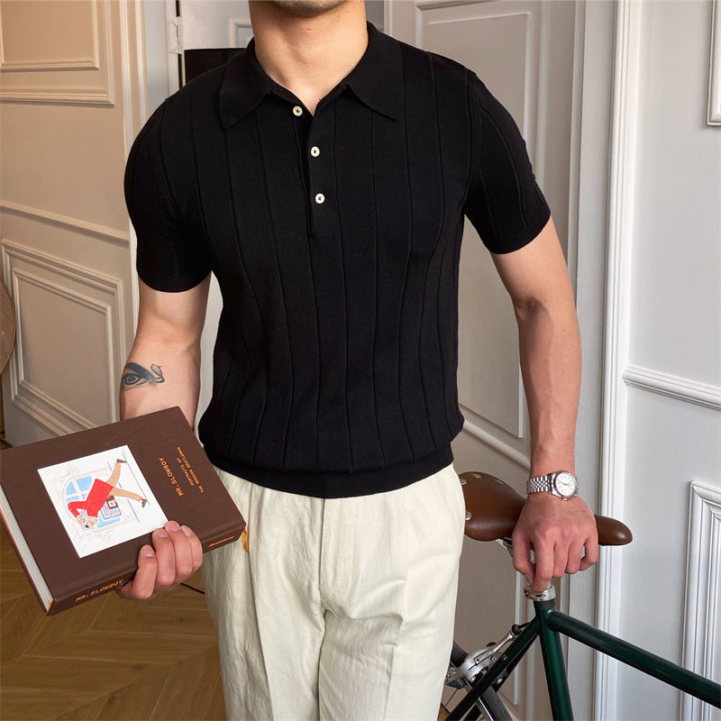 Playera Polo Tejida "Elegance" con Pliegue