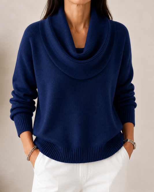 Caralina™ | Suéter Tejido Elegante con Cuello Ondulado