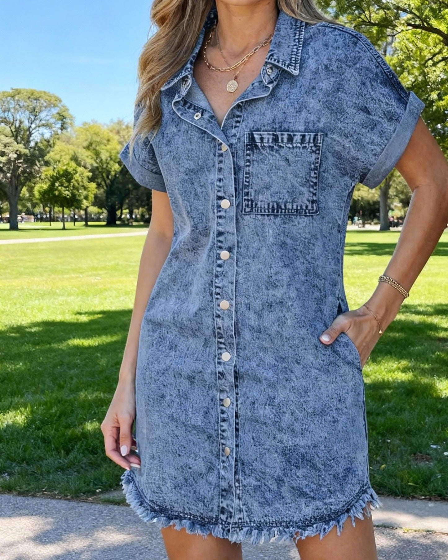 Kaelia | Vestido Camisero de Mezclilla