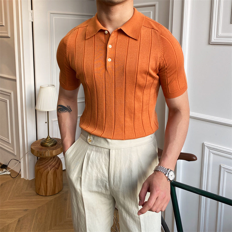 Playera Polo Tejida "Elegance" con Pliegue