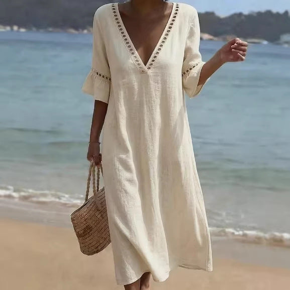 ELARA | Vestido Maxi Fresco, Cómodo y Favorecedor, Estilo Playero