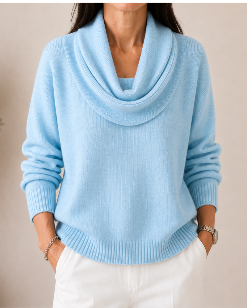 Caralina™ | Suéter Tejido Elegante con Cuello Ondulado