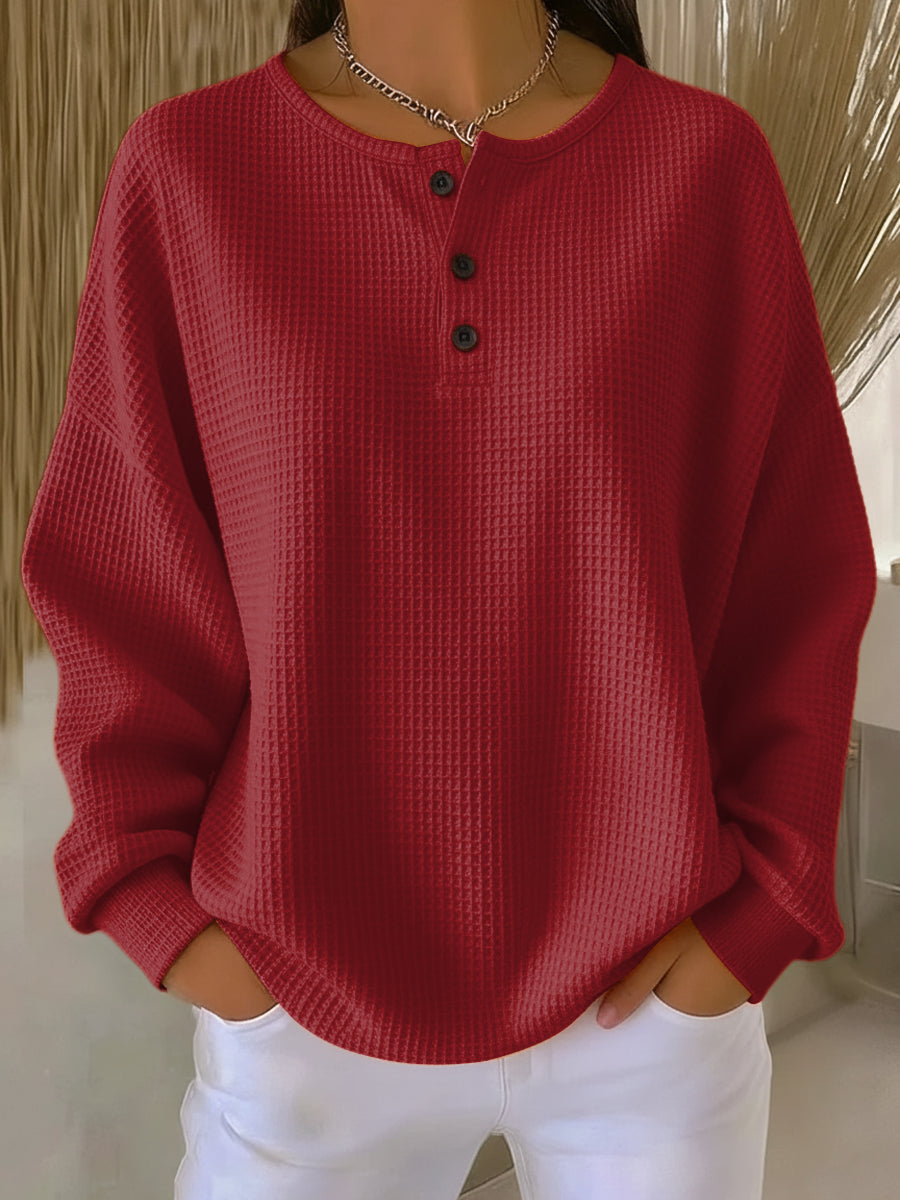 Milagros | Sudadera Henley Gofrada