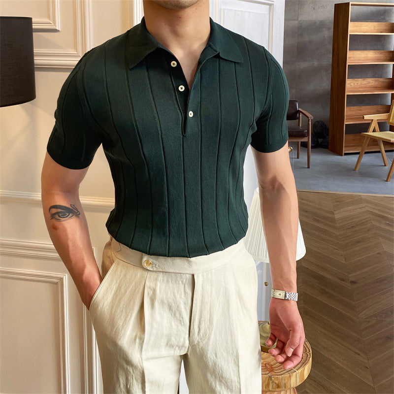 Playera Polo Tejida "Elegance" con Pliegue