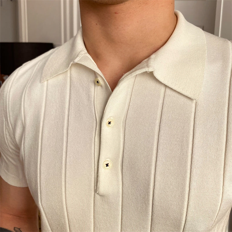 Playera Polo Tejida "Elegance" con Pliegue