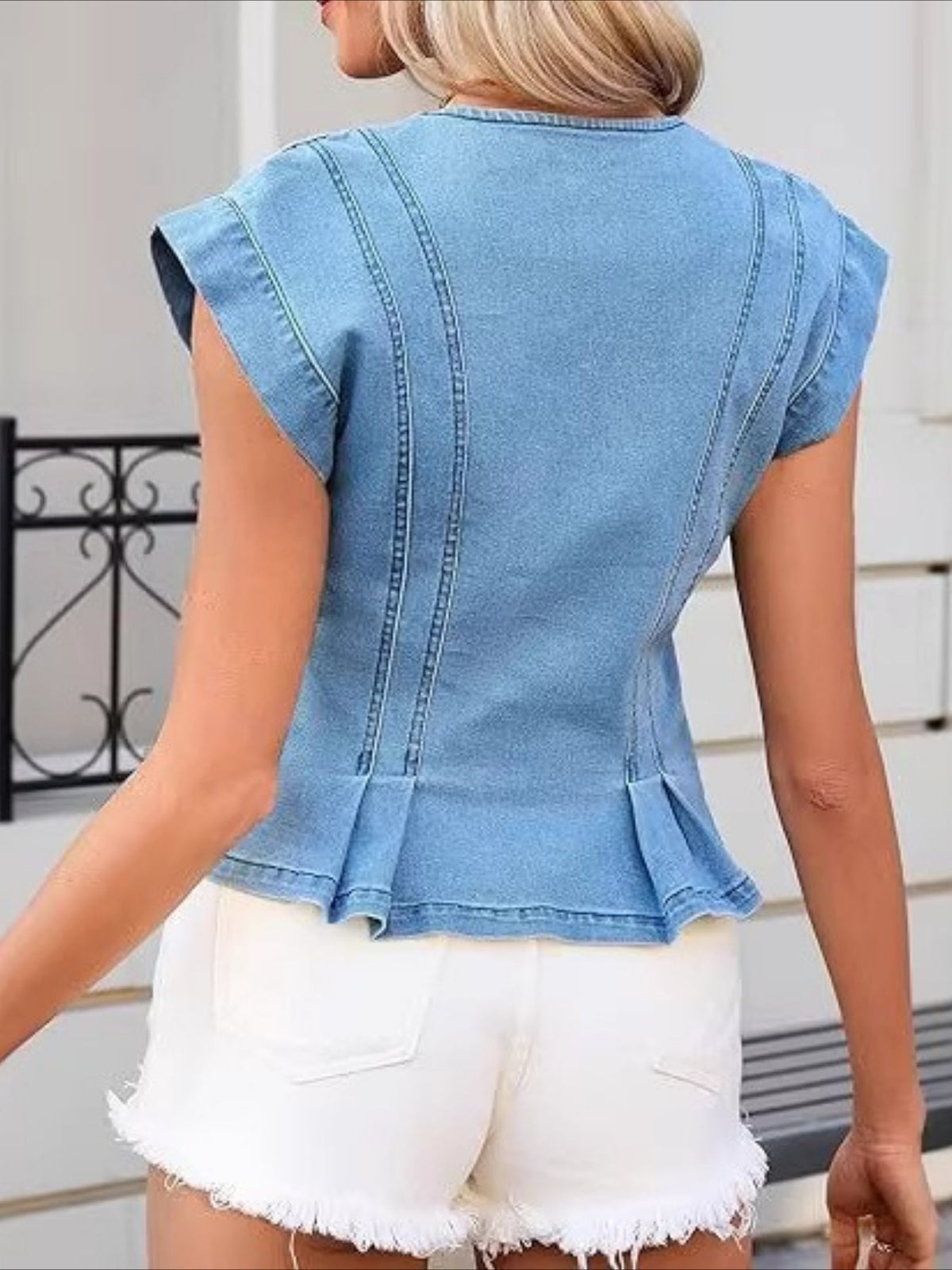 Viera | Blusa de Mezclilla Cuello en V