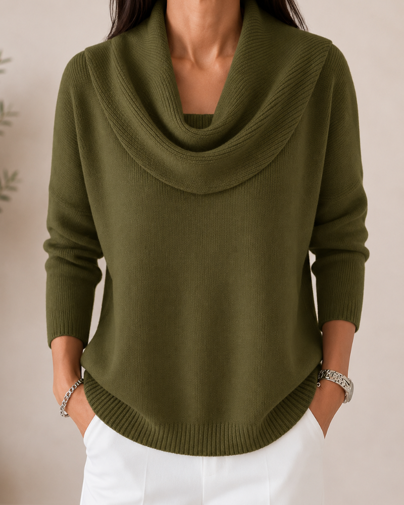 Caralina™ | Suéter Tejido Elegante con Cuello Ondulado