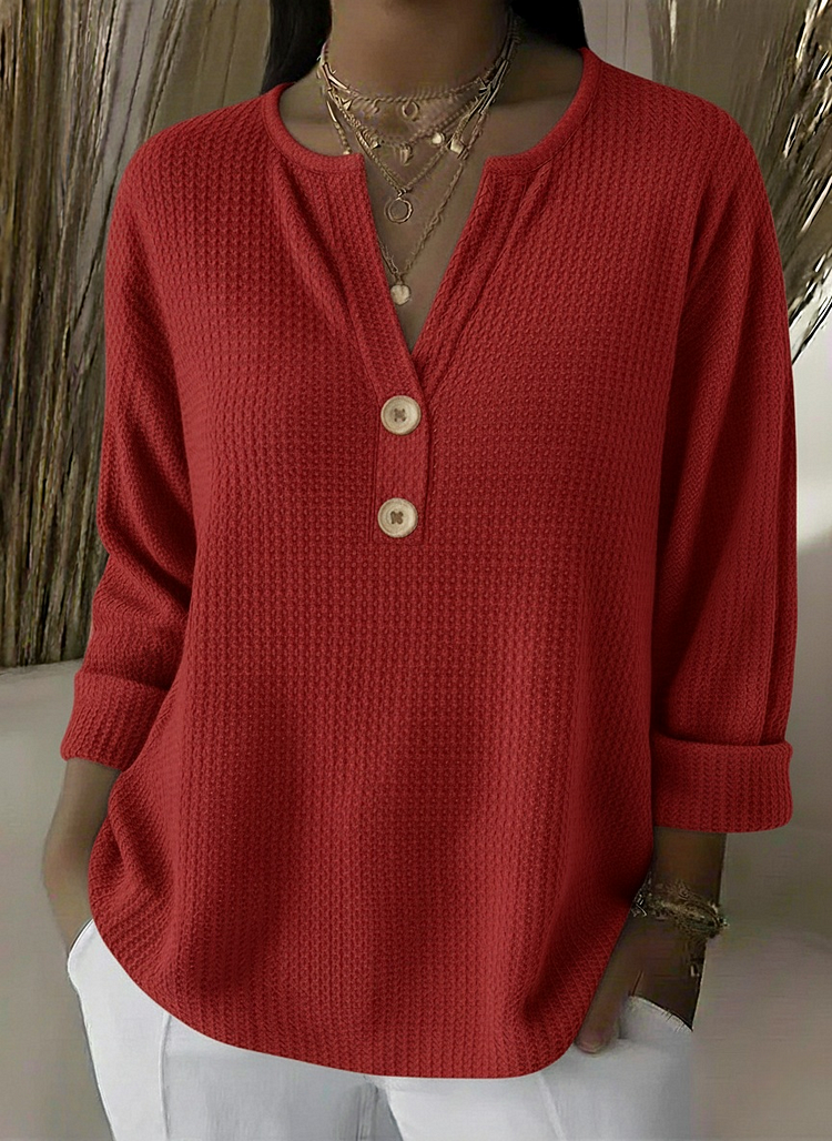 Lucía | Playera Henley Gofrada con Botones