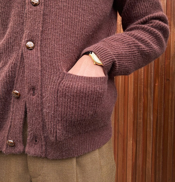 Cárdigan Tejido "Bond Street" con Cuello Solapa