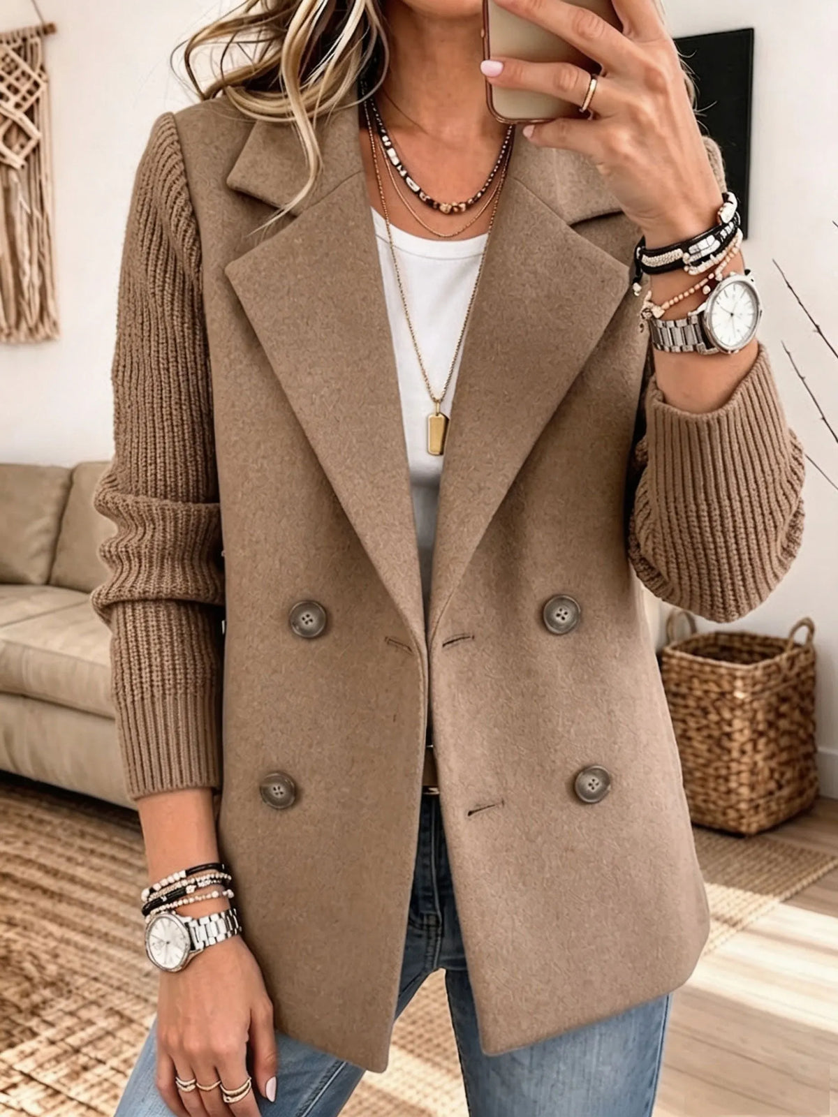 Blazer elegante Carla color caqui