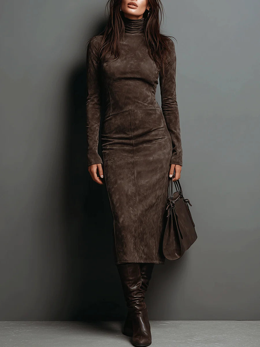 Daniela | Vestido Midi Largo Café