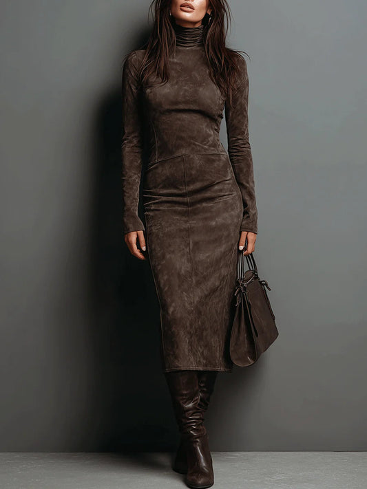 Daniela | Vestido Midi Largo Café