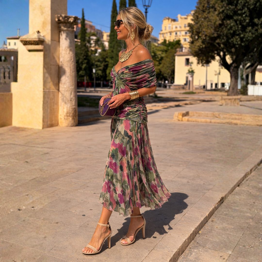 Mikaela | Vestido Largo de Mujer con Hombros Descubiertos