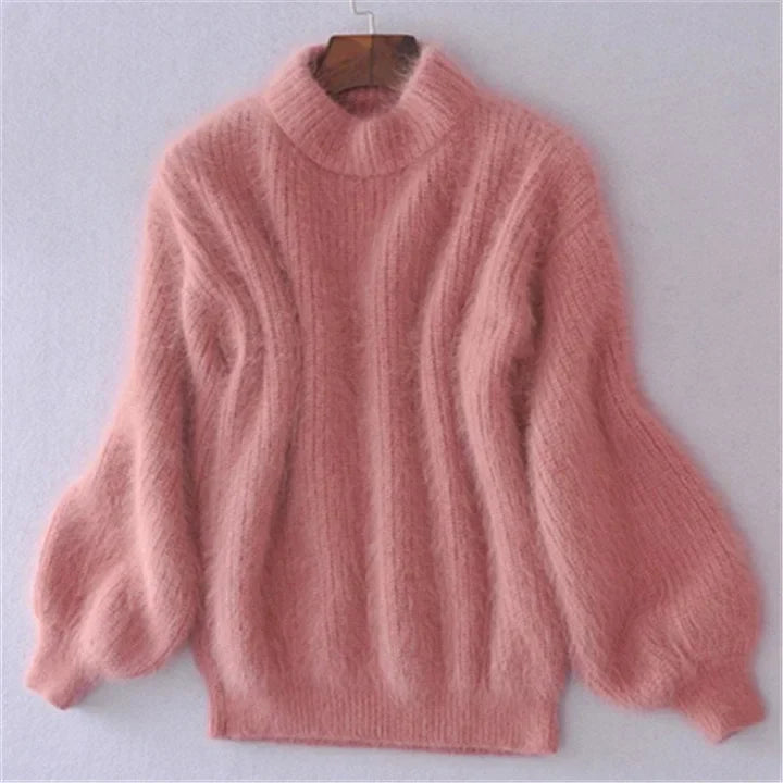 Suéter tejido de angora Kanita color rosa