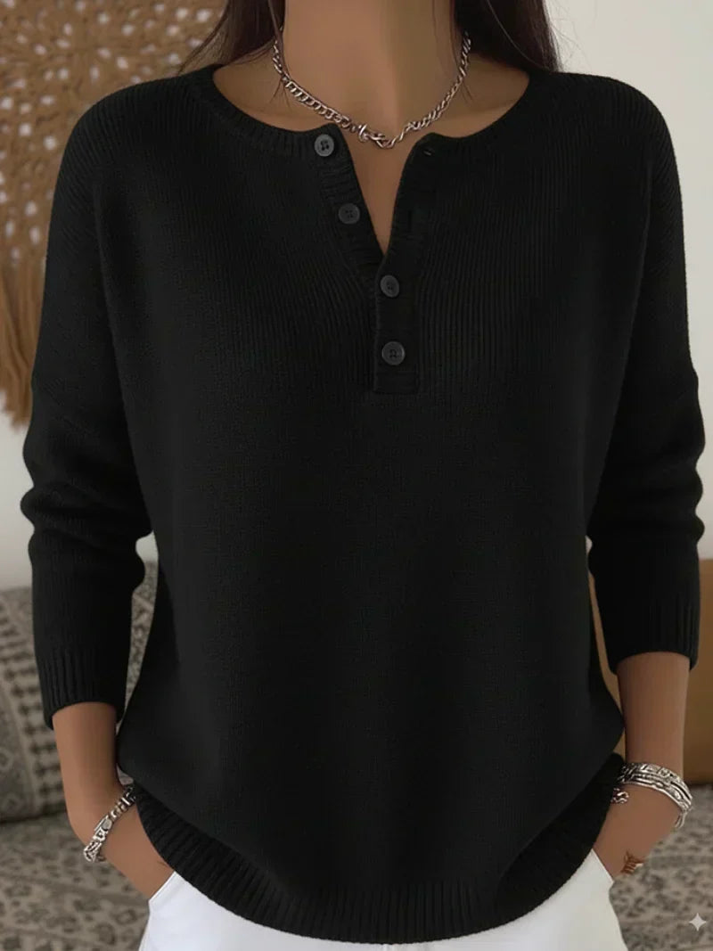 Helena | Suéter de Punto con Botones Henley