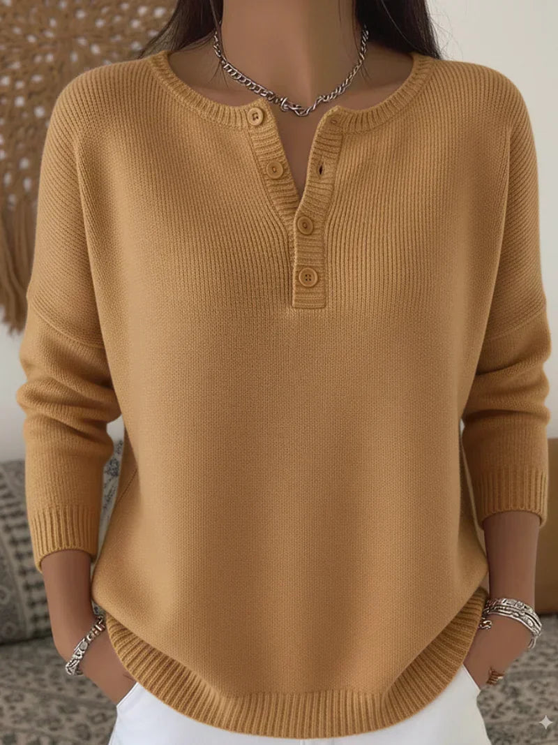 Helena | Suéter de Punto con Botones Henley