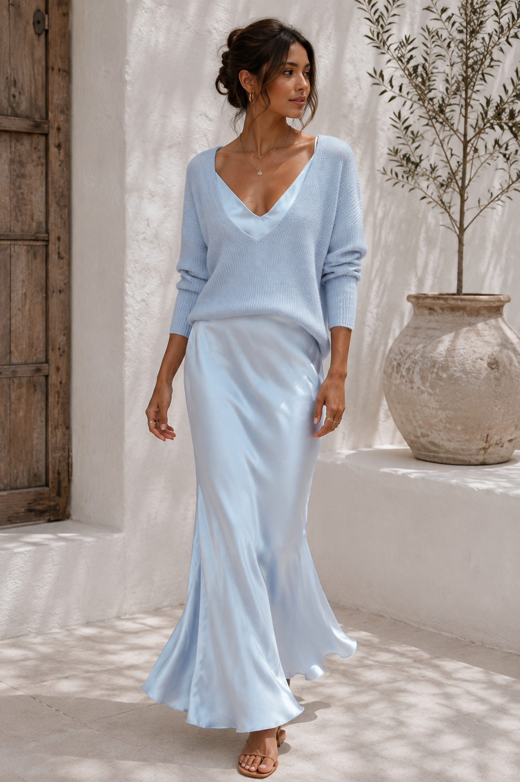 Alma | Vestido de Mujer de Satín con Cárdigan