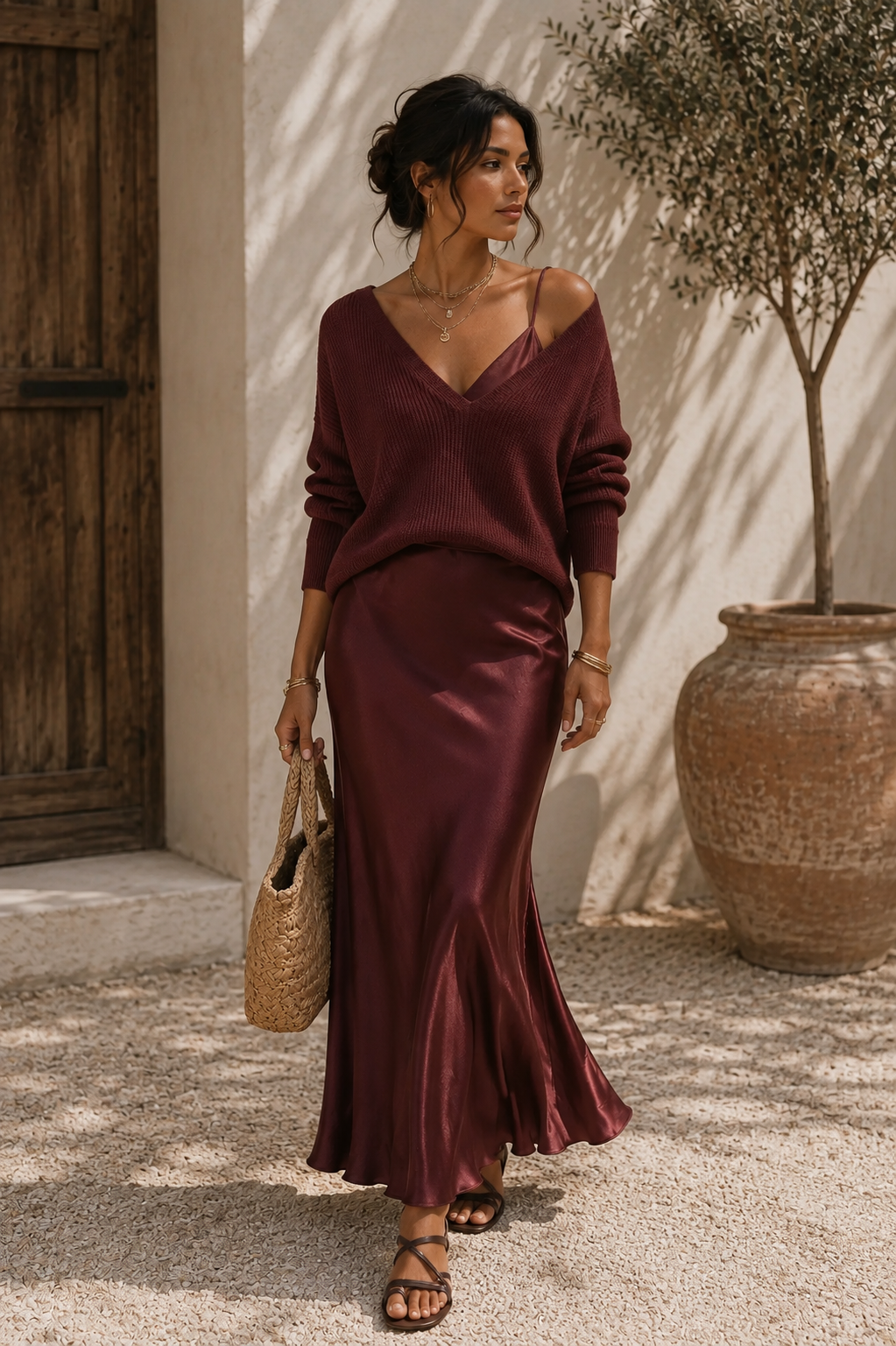 Alma | Vestido de Mujer de Satín con Cárdigan